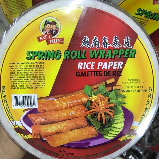 FAT&THIN SPRING ROLL WRAPPER RICE PAPER 250G (U)