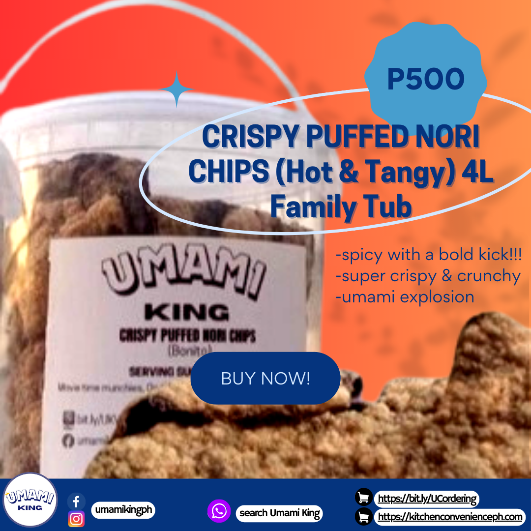 UMAMI KING CRISPY PUFFED NORI CHIPS (Hot & Tangy) 4L Family Tub