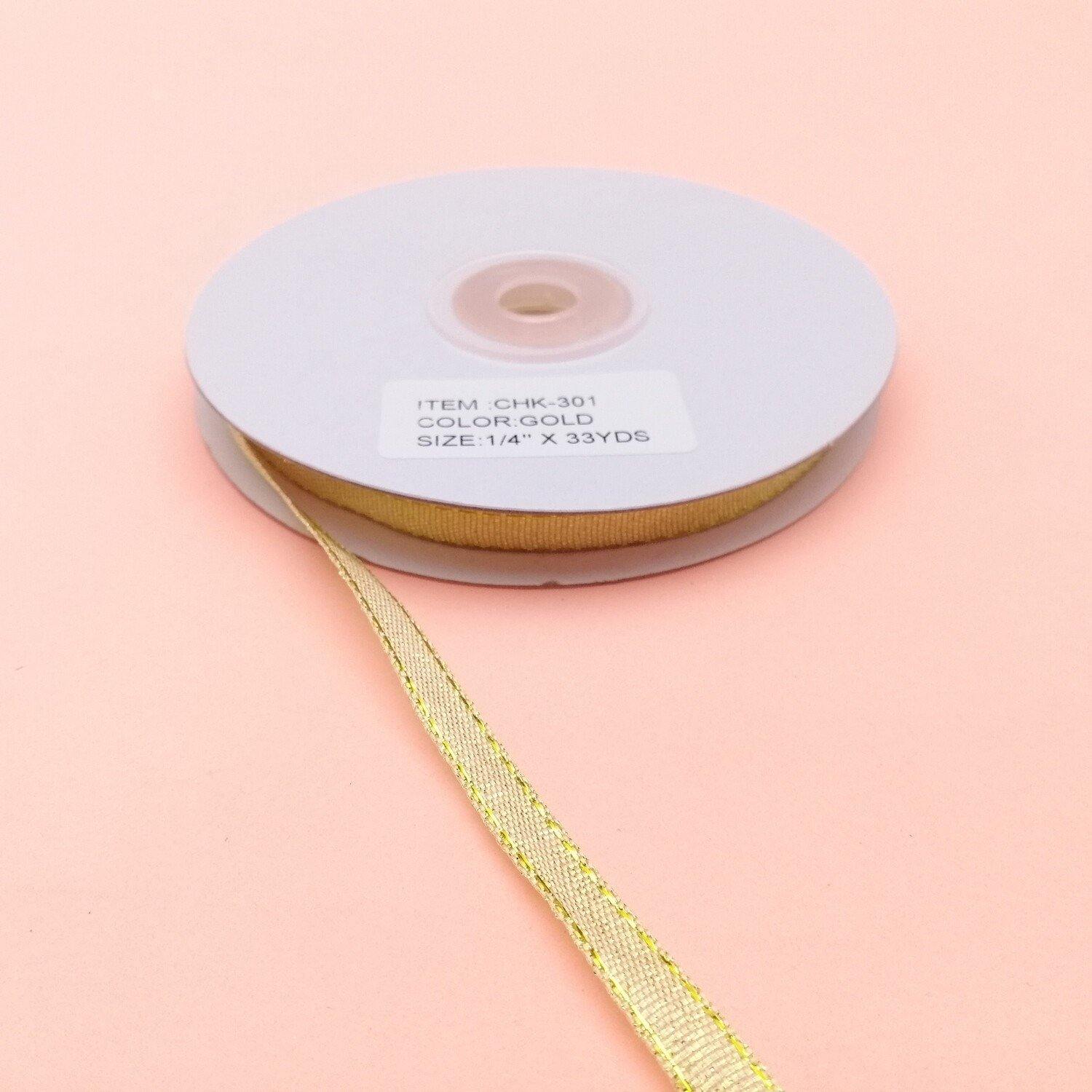 1/4" K-301 GOLD RIBBON (33YDS) - Kitchen Convenience: Ingredients & Supplies Delivery