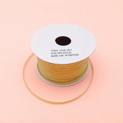 1/8" GOLD RIBBON (301) 1ROLL (100YDS) - Kitchen Convenience: Ingredients & Supplies Delivery