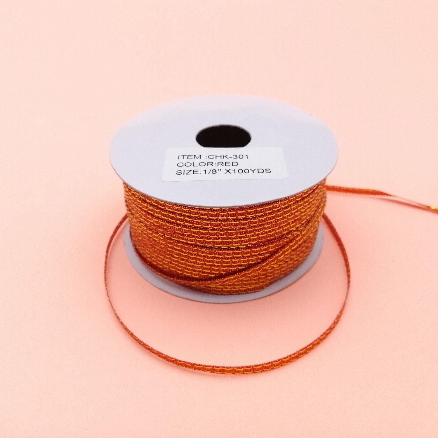 1/8" RED RIBBON (301) 1ROLL (100YDS) - Kitchen Convenience: Ingredients & Supplies Delivery