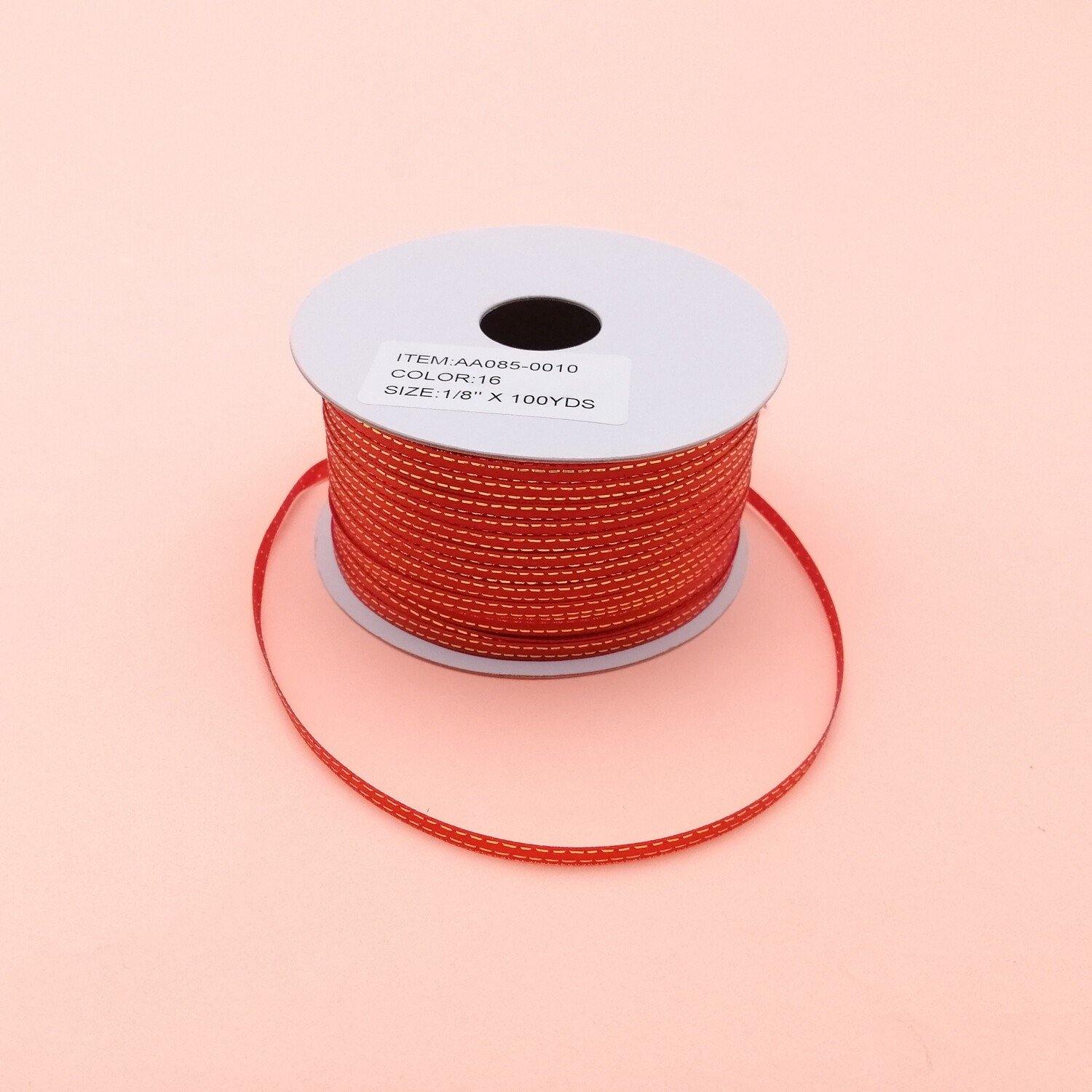 1/8" RED W/ GOLD RIBBON 1ROLL (100YDS) - Kitchen Convenience: Ingredients & Supplies Delivery