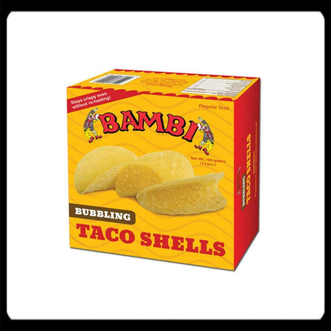 BAMBI BUBBLING TACO SHELLS 12'S 180G (U) - Kitchen Convenience: Ingredients & Supplies Delivery