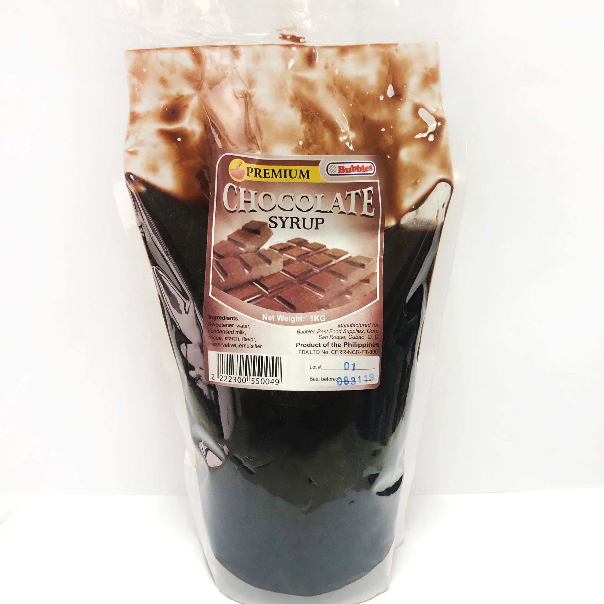BUBBLES CHOCOLATE SYRUP 1KG (C)