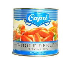CAPRI WHOLE PEELED TOMATOES 2550G (U) - Kitchen Convenience: Ingredients & Supplies Delivery