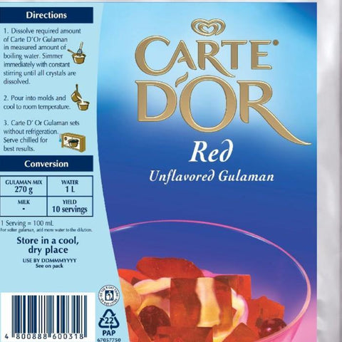 CARTE DOR UNFLAVORED GULAMAN RED 1KG (U) - Kitchen Convenience: Ingredients & Supplies Delivery