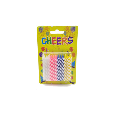 CHEERS CANDLE SMALL ASSTD 24'S