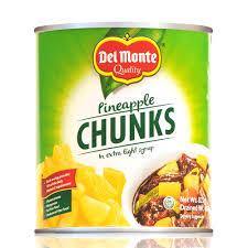 DEL MONTE PINEAPPLE CHUNKS 822G (U) - Kitchen Convenience: Ingredients & Supplies Delivery