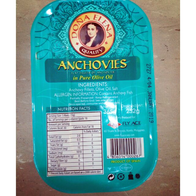 DONA ELENA ANCHOVIES 365G (O)