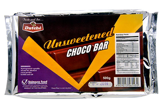 DUTCHE UNSWEETENED CHOCOLATE BAR 500G (U) - Kitchen Convenience: Ingredients & Supplies Delivery