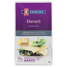 EMBORG HAVARTI SLICES 150G (U) - Kitchen Convenience: Ingredients & Supplies Delivery