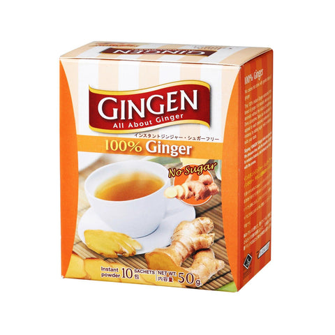 GINGEN 100% GINGER INSTANT POWDER ORIGINAL FORMULA NO SUGAR 50G (10SACHETS) (U) - Kitchen Convenience: Ingredients & Supplies Delivery