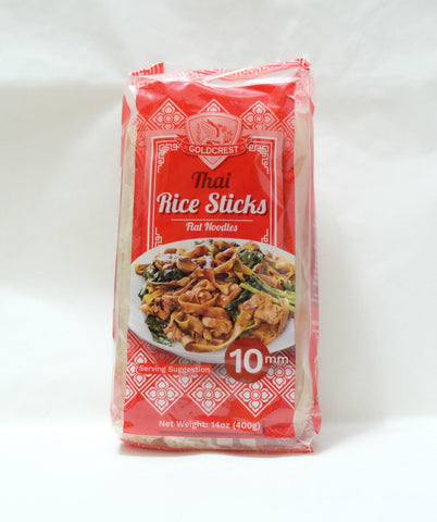 GOLDCREST THAI RICE STICKS FLAT NOODLES 10MM 400G (U) - Kitchen Convenience: Ingredients & Supplies Delivery