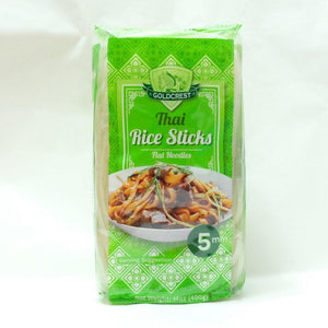 GOLDCREST THAI RICE STICKS FLAT NOODLES 5MM 400G (U) - Kitchen Convenience: Ingredients & Supplies Delivery