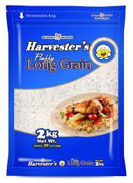 HARVESTERS FLUFFY LONG GRAIN RICE 2KG (U) - Kitchen Convenience: Ingredients & Supplies Delivery