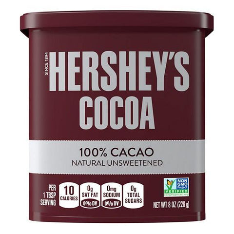 HERSHEY'S COCOA 100% CACAO NATURALLY UNSWEETENED 226G/8OZ (U) - Kitchen Convenience: Ingredients & Supplies Delivery
