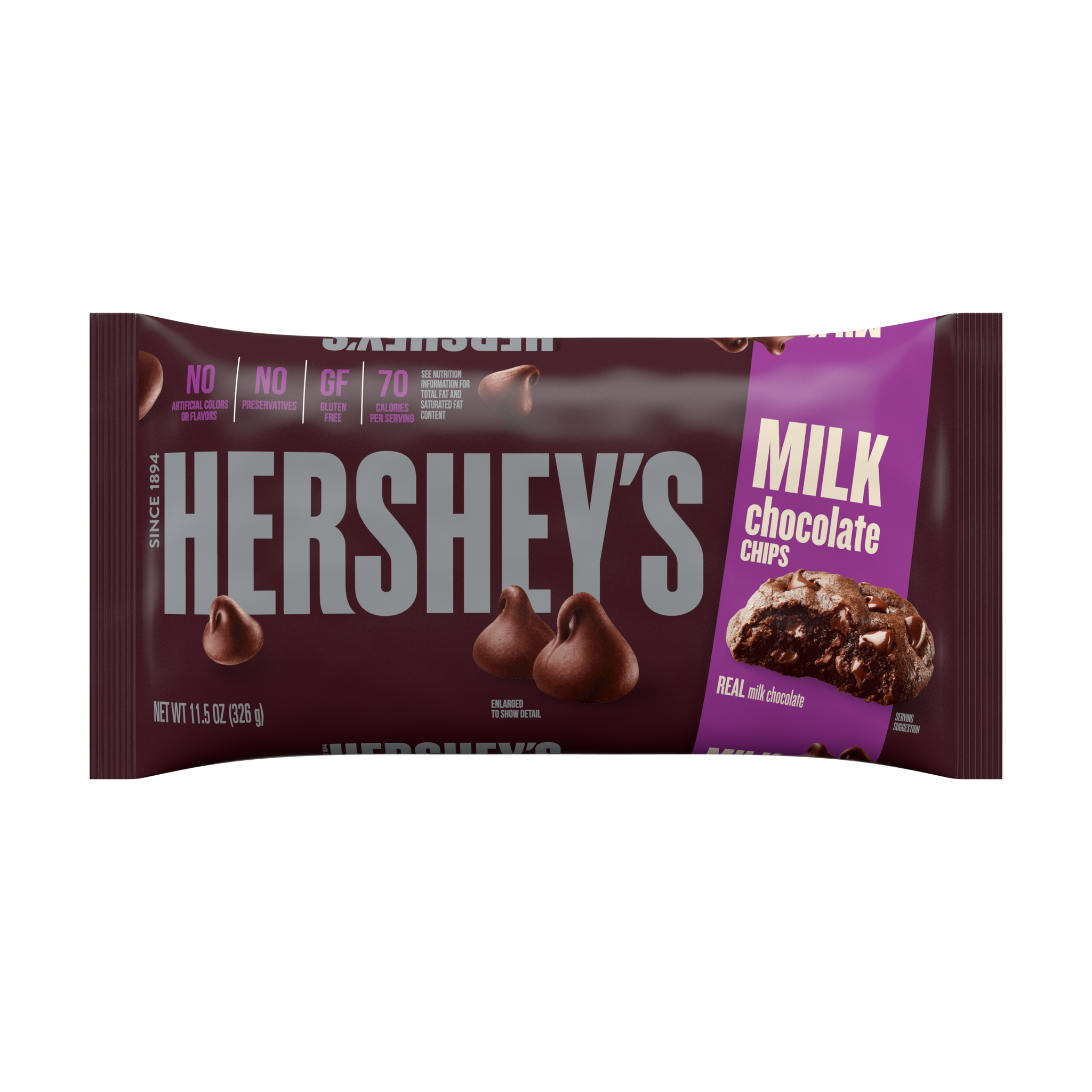 HERSHEY'S MILK CHOCOLATE CHIPS BAKING PIECES 11.5OZ/326G (U) - Kitchen Convenience: Ingredients & Supplies Delivery