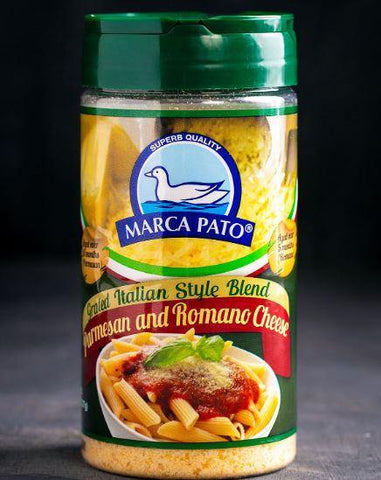 MARCA PATO GRATED ITALIAN STYLE BLEND PARMESAN AND ROMANO CHEESE 227G/8OZ (U) - Kitchen Convenience: Ingredients & Supplies Delivery