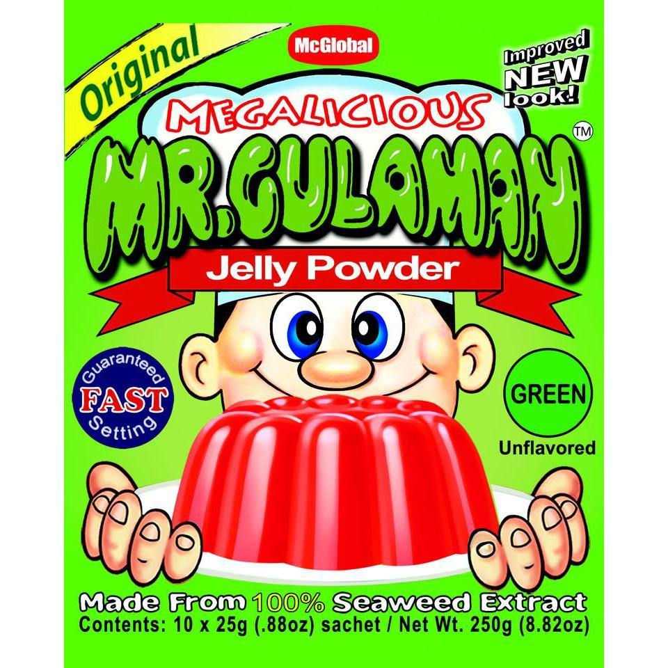 MEGALICIOUS MR GULAMAN UNFLAVORED JELLY POWDER GREEN 10X25G (U) - Kitchen Convenience: Ingredients & Supplies Delivery