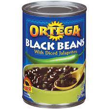 ORTEGA BLACK BEANS WITH DICED JALAPENOS 425G (U) - Kitchen Convenience: Ingredients & Supplies Delivery
