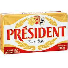 PRESIDENT FRENCH BUTTERUNSALTED 200G (U) - Kitchen Convenience: Ingredients & Supplies Delivery