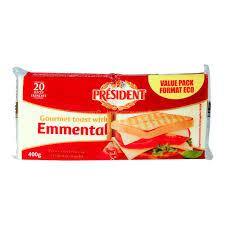 PRESIDENT GOURMET TOAST WITH EMMENTAL 400G (U) - Kitchen Convenience: Ingredients & Supplies Delivery