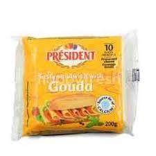 PRESIDENT PROCESS CHEESE GOUDA 200G (U) - Kitchen Convenience: Ingredients & Supplies Delivery