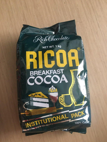 RICOA BREAKFAST COCOA 1KG 100% PURE COCOA (U) - Kitchen Convenience: Ingredients & Supplies Delivery