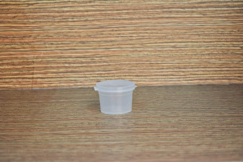 R01- ROUND SAUCE CUP W/ FLIP COVER 1OZ (PACK OF 100)