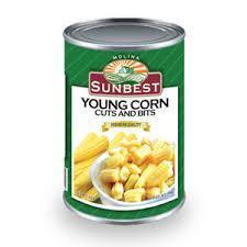 SUNBEST YOUNG CORN CUTS & BITS 425G (U) - Kitchen Convenience: Ingredients & Supplies Delivery