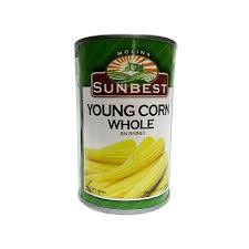 SUNBEST YOUNG CORN WHOLE  425G (U) - Kitchen Convenience: Ingredients & Supplies Delivery