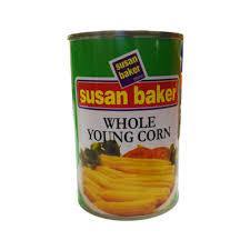 SUSAN BAKER WHOLE YOUNG CORN 425G (U) - Kitchen Convenience: Ingredients & Supplies Delivery