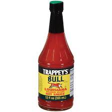 TRAPPEY'S BULL LOUISIANA ORIGINAL RECIPE HOT SAUCE 12OZ (U) - Kitchen Convenience: Ingredients & Supplies Delivery
